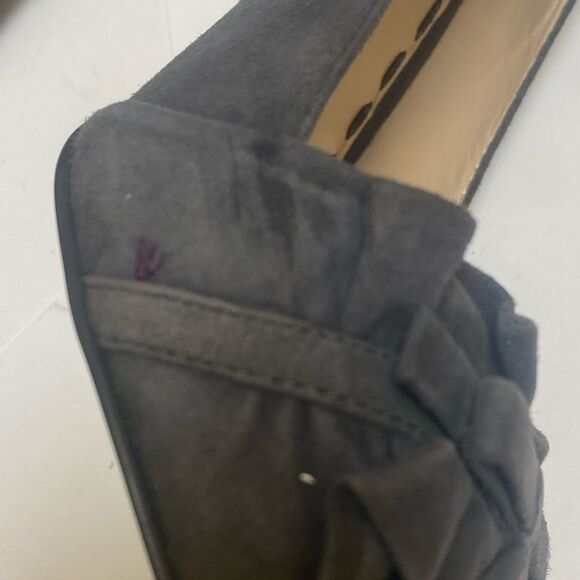 Enzo Angiolini Ruffle Bow Peep Toe Suede Pump - Picture 5 of 10